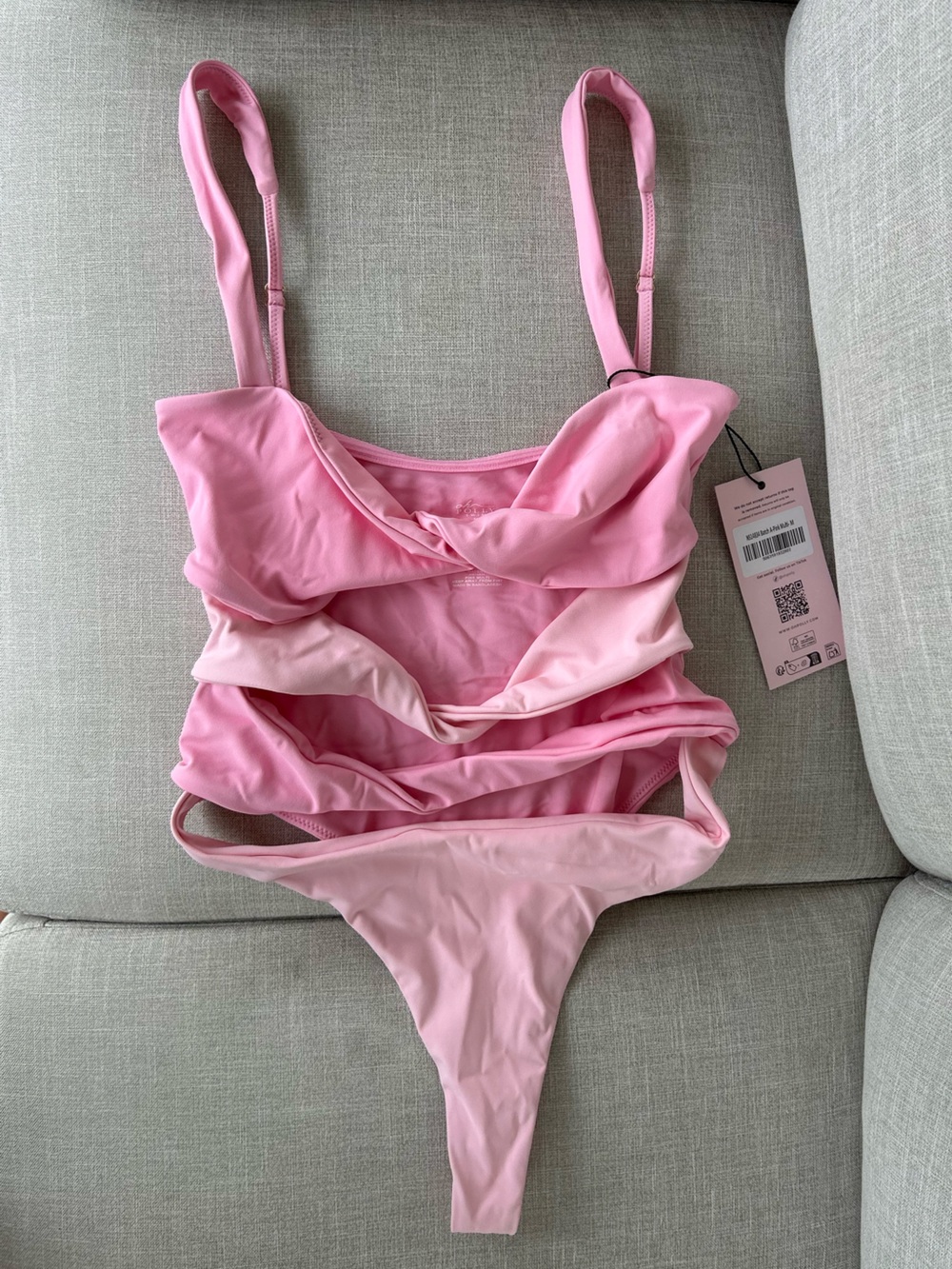 Oh Polly Pink Ruffle One-Piece Swimsuit